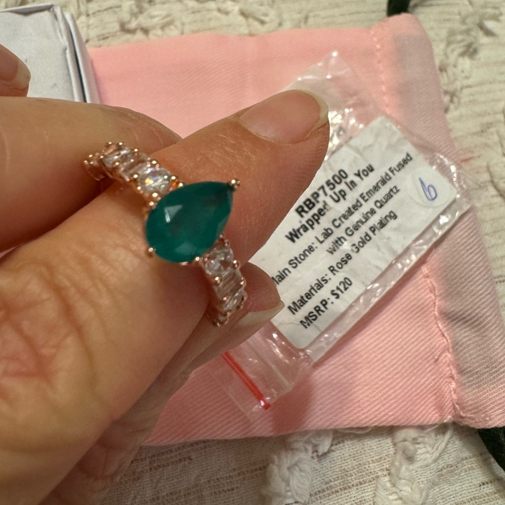 Rose Gold and Emerald Ring